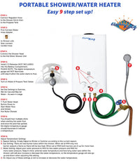 Flame King Tankless Outdoor Portable Propane Gas 10L 2.64GPM Water Heater 68,000 BTU for Hot Water Shower, RV, Camping  • YSNBM-264