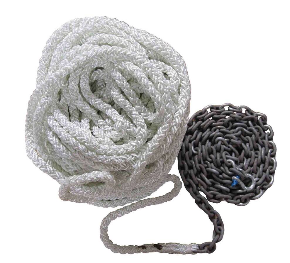 Lewmar 8-Plait Nylon Rope/G4 High Test Chain Anchor Rode  • HM10HT200PX