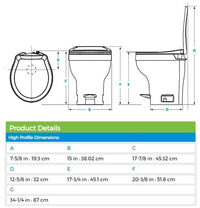Thetford Aqua-Magic VI Permanent SloClose Toilet, High Profile, White  • 31835