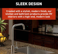 Lippert Square Gooseneck RV Faucet - Stainless Steel  • 719325