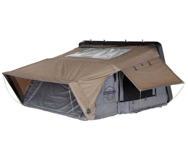 Overland Vehicle Systems HD Bushveld II Cantilever Hard Shell Roof Top Tent Grey Body & Tan Rainfly  • 18189901