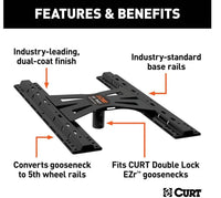 Curt X5 Gooseneck-to-5th-Wheel Adapter Plate - Round Shank (For Double Lock EZr)  • 16220