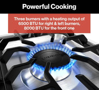 Furrion 3-Burner Gas RV Cooktop with Glass Cover - 20" Black, Rocker Switch  • 2021123926