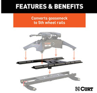 Curt X5 Gooseneck-to-5th-Wheel Adapter Plate - Round Shank (For Double Lock EZr)  • 16220