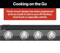 Furrion 3-Burner Gas RV Cooktop with Glass Cover - 20" Black, Rocker Switch  • 2021123926