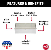 Taylor Made Stow N’ Go Fisherman’s Fiberglass Dock Box, Extra Large (24"H X 95"W X 22"D), White  • 83560