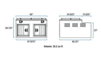 UWS Double-Door Dog Box w/ Full Enclosure & Storage, Bright Aluminum, 48"x48"  • DB-4848N