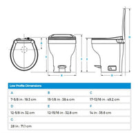 Thetford Aqua-Magic VI Permanent SloClose Toilet With Hand Sprayer, Low Profile, Parchment  • 31838