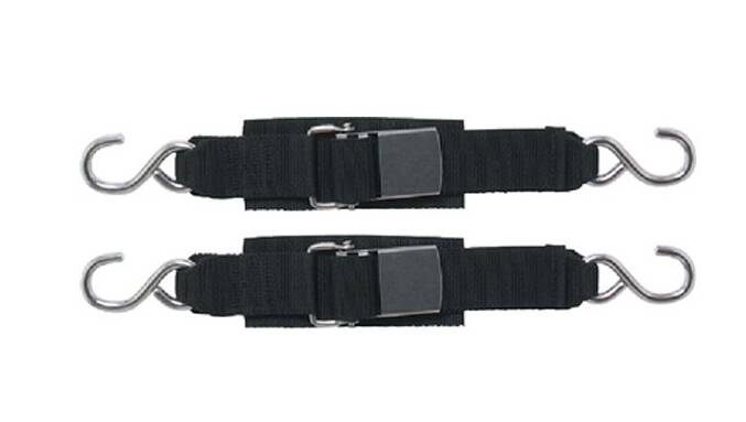 BoatBuckle 2' x 2" Kwik-Lok Transom Tie-Down Straps with Hook Ends, Pair  • F12065