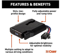 Curt Venturer Next Time-Delay Electric Trailer Brake Controller, 1-3 Axles, Plug-and-Play  • 51116