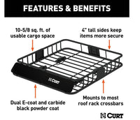 Curt 42" X 37" Black Steel Roof Rack Cargo Carrier  • 18115
