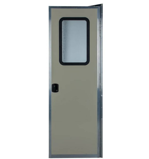 Lippert Right Hinge RV Square Entry Door with Screen Door - 26" x 70", Off White  • V000350944
