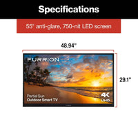 Furrion Aurora Partial-Sun 4K LED Outdoor Smart TV - 55"  • 2021130711