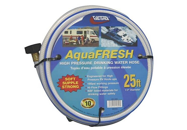 Valterra AquaFRESH White High Pressure Drinking Water Hose 1/2" x 25'  • W01-5300