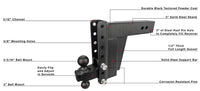 Bulletproof Hitches 3.0” Extreme Duty 8" Drop/Rise Hitch  • ED308