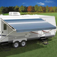 Carefree RV Awning Vinyl Fabric 18'-2" - Ocean Blue Dune Stripe With White Weatherguard  • JU198E00