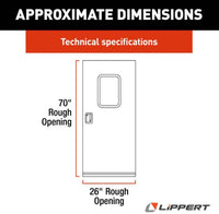 Lippert Right Hinge RV Square Entry Door with Screen Door - 26" x 70", Off White  • V000350944