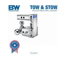 B&W  Tow & Stow Adjustable Tri-Ball Mount - Chrome - 2" Receiver - 1 7/8", 2", 2 5/16" Ball - 5" Drop  • TS10048C