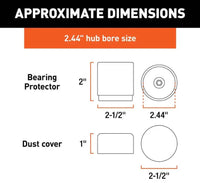 Curt 2.44" Bearing Protectors & Covers, 2 Pack  • 22244