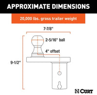 Curt Double Lock 2-5/16" Offset Gooseneck Ball, 4" Rearward Offset  • 60602