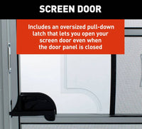 Lippert Right Hinge RV Square Entry Door with Screen Door - 26" x 70", Off White  • V000350944