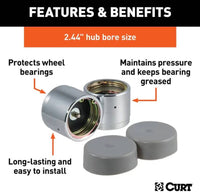 Curt 2.44" Bearing Protectors & Covers, 2 Pack  • 22244