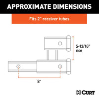 Curt Dual Receiver Extender, 2" Shank, 3.500 LBS, 5-13/16" Rise  • 45792