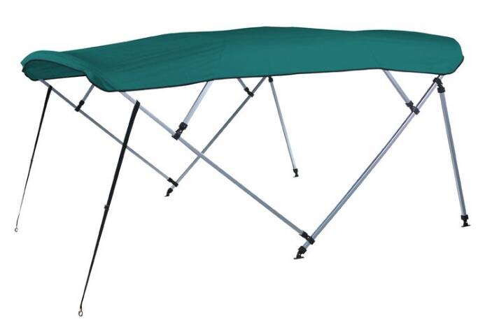 Carver Persian Green Sunbrella Acrylic Square Tube 4-Bow Standard Pontoon Bimini Top with Storage Boot, 8' L x 96"-102" W  • 510A-03