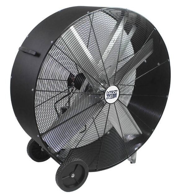 Maxxair Pro Flex 48" 2-Speed Belt Drive Drum Fan  • BF48BDPEBLK