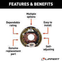 Lippert Electric Trailer Brake Assembly - 12.25" x 3.38" 8,000 lbs. Right Side  • 298279