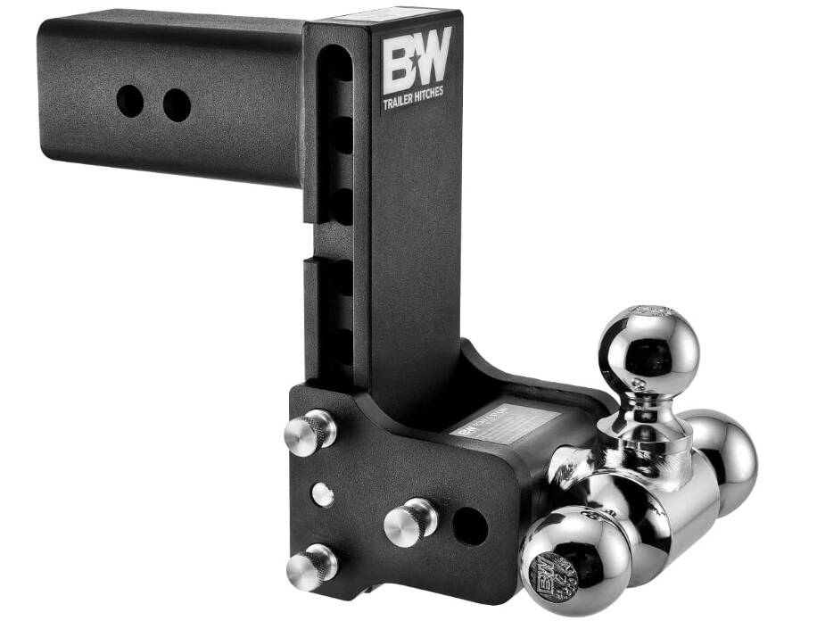 B&W Tow & Stow Adjustable Tri-Ball Mount - 3" Receiver - 1 7/8", 2", 2 5/16" Ball - 7.5" Drop  • TS30049B