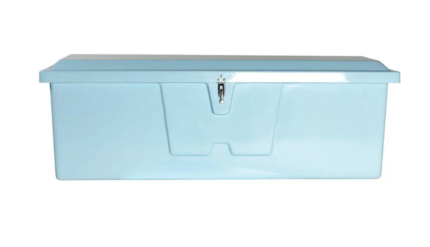 Taylor Made Stow N’ Go Standard Fiberglass Dock Box, Medium (24"H X 72"W X 23"D), Ice Blue  • 83552IB