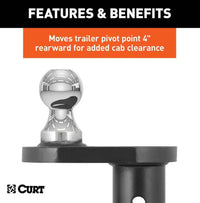 Curt Double Lock 2-5/16" Offset Gooseneck Ball, 4" Rearward Offset  • 60602