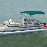 Carver Persian Green Sunbrella Acrylic Square Tube 4-Bow Standard Pontoon Bimini Top with Storage Boot, 8' L x 96"-102" W  • 510A-03