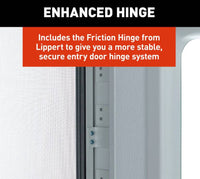 Lippert Right Hinge RV Square Entry Door with Screen Door - 26" x 70", Off White  • V000350944