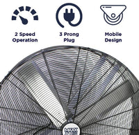 Maxxair Pro Flex 48" 2-Speed Belt Drive Drum Fan  • BF48BDPEBLK