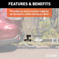 Curt Dual Receiver Extender, 2" Shank, 3.500 LBS, 5-13/16" Rise  • 45792