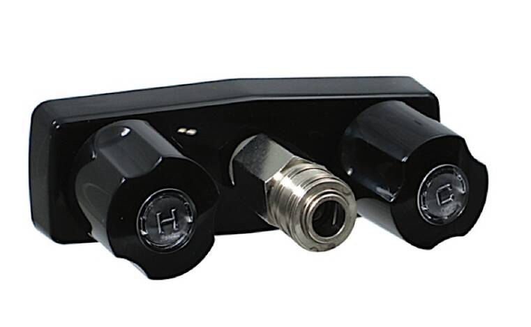 Valterra Spray-Away Dual Handle 3-3/8" Faucet with Quick Connect - Black  • PF213790