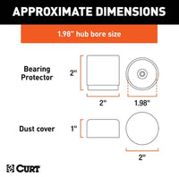 Curt 1.98" Bearing Protectors & Covers, 2 Pack  • 22198