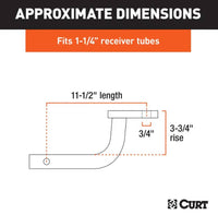 Curt Class 1 Ball Mount, 1-1/4" Shank, 2,000 LBS, 3-3/4" Rise  • 45023
