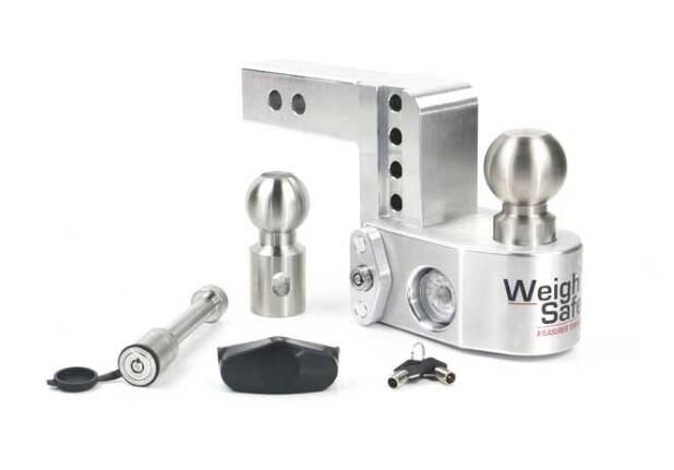 Weigh Safe Adjustable 4" Drop Hitch w/ 2" Shank, Keyed Alike, Hitch Pin, Built-In Scale  • WS4-2-KA