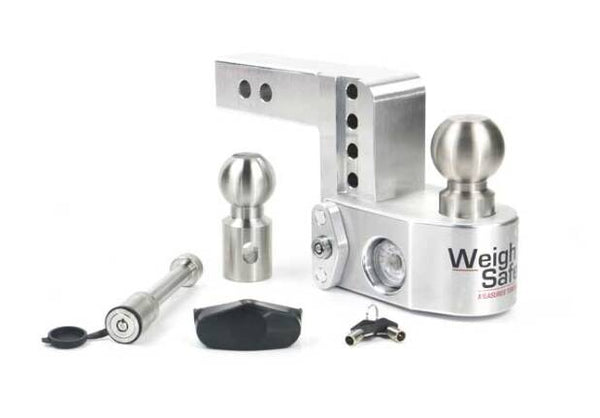 Weigh Safe Adjustable 4" Drop Hitch w/ 2" Shank, Keyed Alike, Hitch Pin, Built-In Scale  • WS4-2-KA