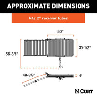Curt 50" X 30" Black Aluminum Hitch Cargo Carrier with Ramp (Folding 2" Shank)  • 18112
