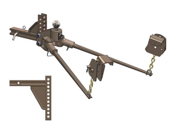 Blue Ox SwayPro Weight Distributing Hitch, 9-Hole 2-1/2" Shank  • BXW1508