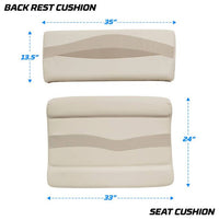 Wise Premier Pontoon Flip-Flop Seat Cushion Set, Stone/Mocha Java/Khaki  • BM1152-1066