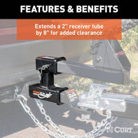 Curt Dual Receiver Extender, 2" Shank, 3.500 LBS, 5-13/16" Rise  • 45792