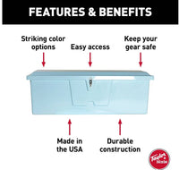 Taylor Made Stow N’ Go Standard Fiberglass Dock Box, Medium (24"H X 72"W X 23"D), Ice Blue  • 83552IB