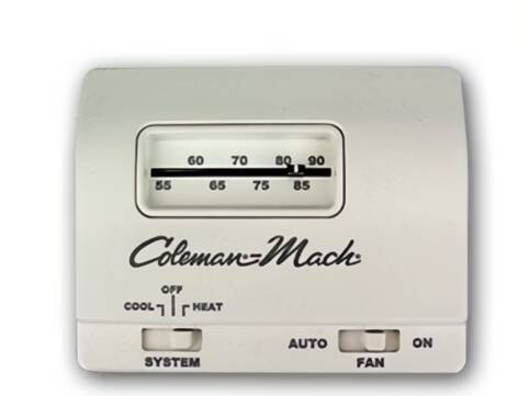 Coleman-Mach Analog Single Stage Heat/Cool RV Air Conditioner Thermostat - White - 24 Volt  • 7330B3441