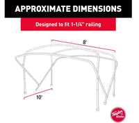 Taylor Made Manual Bimini Replacement Canvas with Boot - 8' x 10' x 1.25" (Black)  • 88147