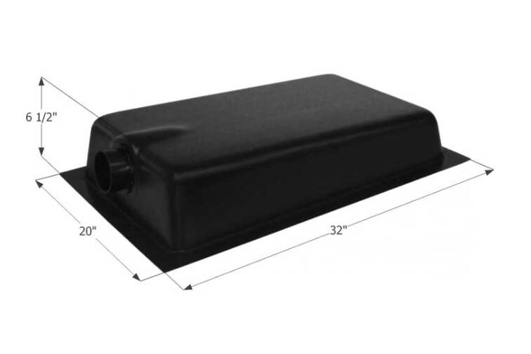 Icon Waste Holding Tank w/Center End Drain, 3" Spigot Fitting, 4 Level Sensors, 10 Gallon Capacity  • 01606